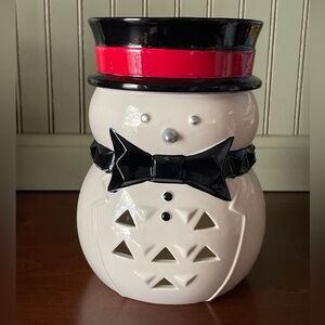 Yankee Candle 2016 Snowman Luminary Candle Holder Black Bow Tie Christmas